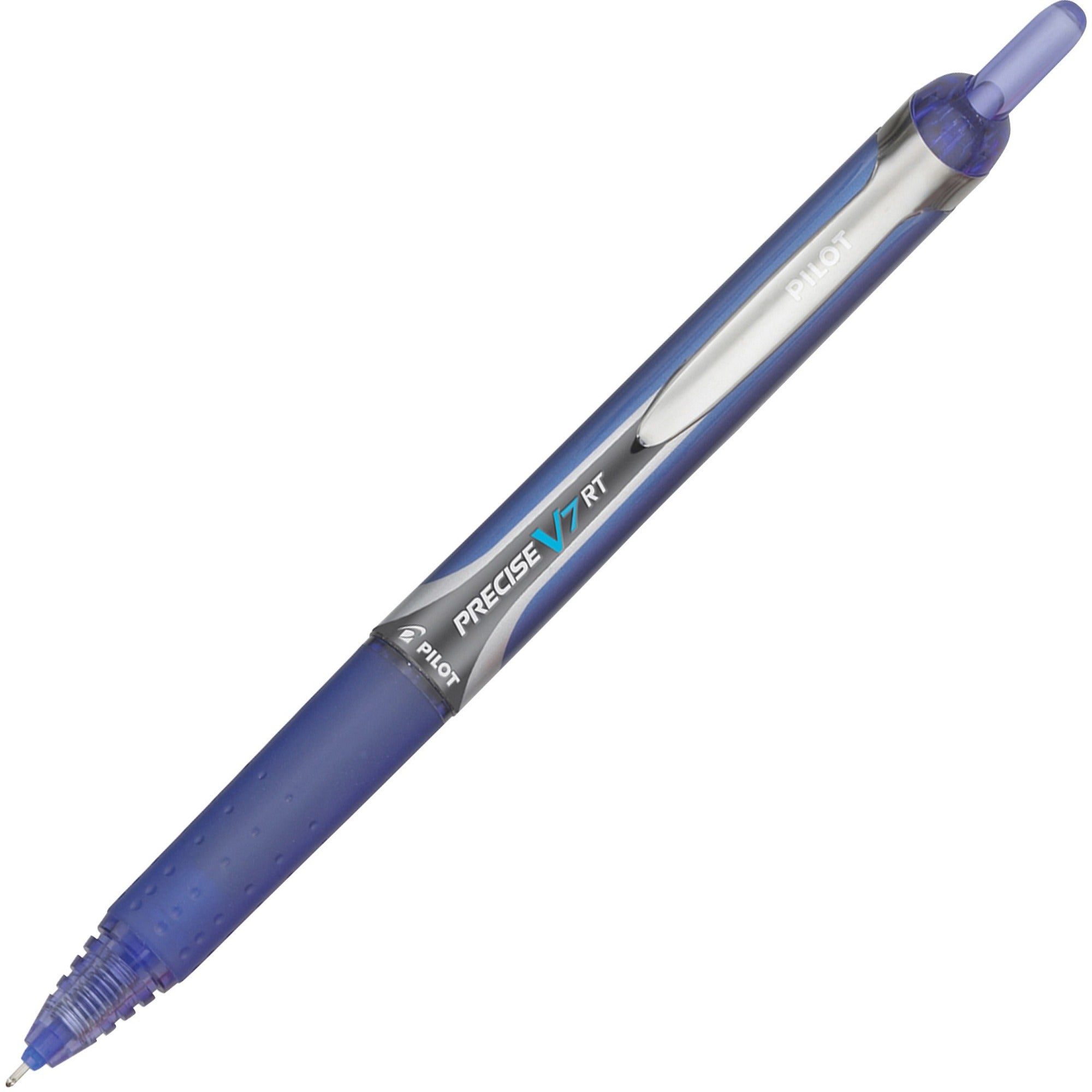 Pilot Precise V7 RT Fine Premium Retractable Rolling Ball Pens - 0.7 mm Fine Pen Point - Refillable - Retractable - Blue Ink - Water Based - Blue Barrel - 1 Dozen
