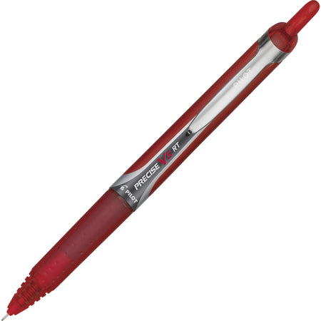 Pilot Precise V5 RT Extra-Fine Premium Retractable Rolling Ball Pens - 0.5 mm Extra Fine Needle Pen Point - Retractable - Red Ink - Water Based - Red Barrel - 1 Dozen