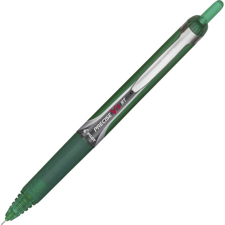 Pilot Precise V5 RT Premium Rolling Ball Pen - 0.5 mm Extra Fine Needle Pen Point - Refillable - Retractable - Green Ink - Liquid - Green Barrel - 1 Each
