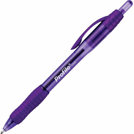 Paper Mate Profile Retractable Ballpoint Pens - 1.4 mm Super Bold Bullet Pen Point - Retractable - Purple Ink - Gel-based - Purple Barrel - 1 Dozen