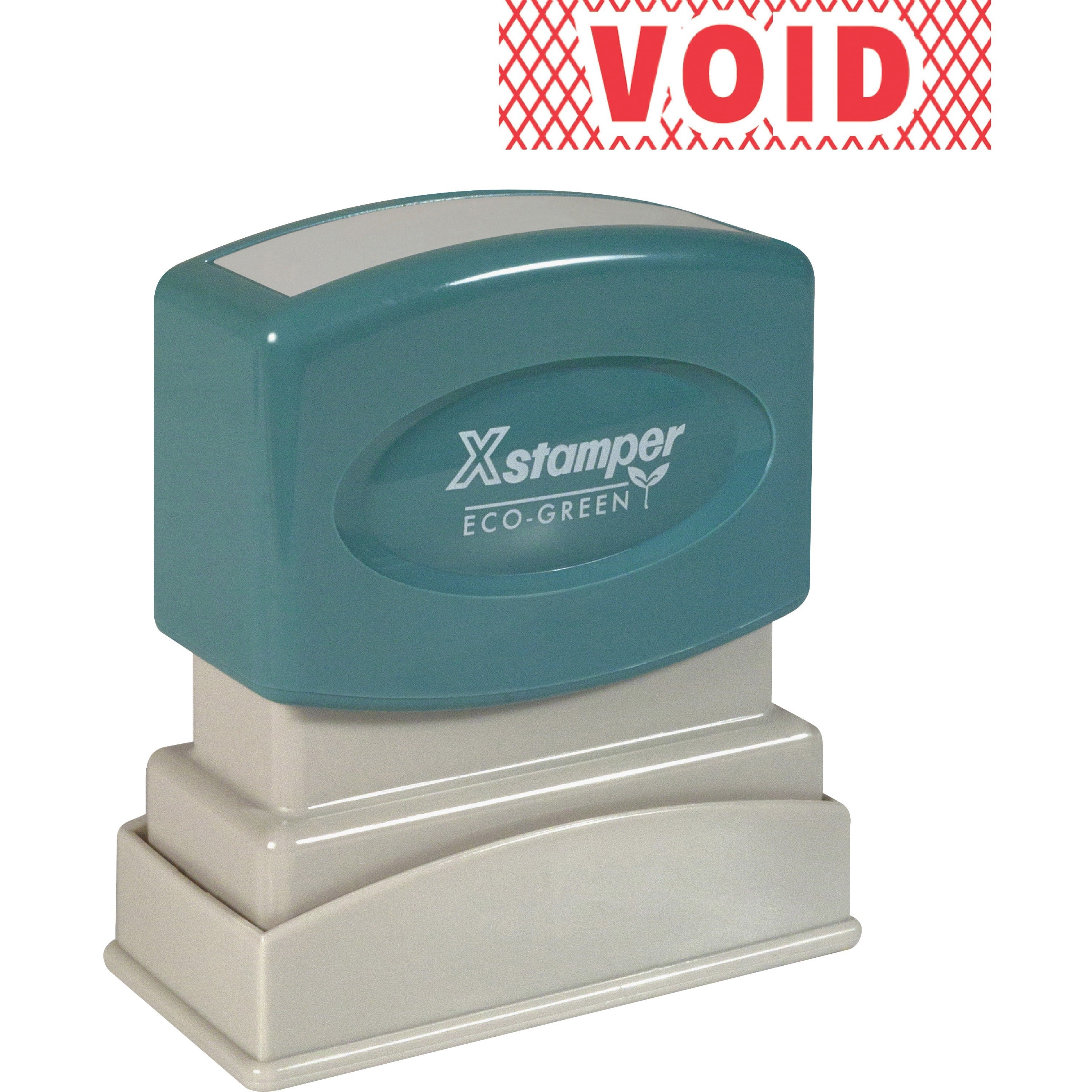 Xstamper Pre-Inked VOID One Color Title Stamp - Message Stamp - VOID - 0.50" Impression Width x 1.63" Impression Length - 100000 Impression(s) - Red - Recycled - 1 Each