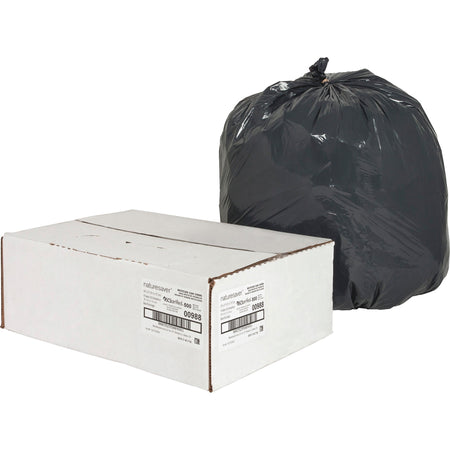 Nature Saver 16 gal Black Can Liners - Small Size 0.85 mil Thickness - Trash Bags &