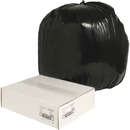 Nature Saver Black Low-density Recycled Can Liners - Large Size - 45 gal Capacity - 46" Length x 40" Width x 1.25 mil (32 Micron) Thickness - Low Density - Black - Plastic - Cleaning Supplies - Recycled - 100 / Carton