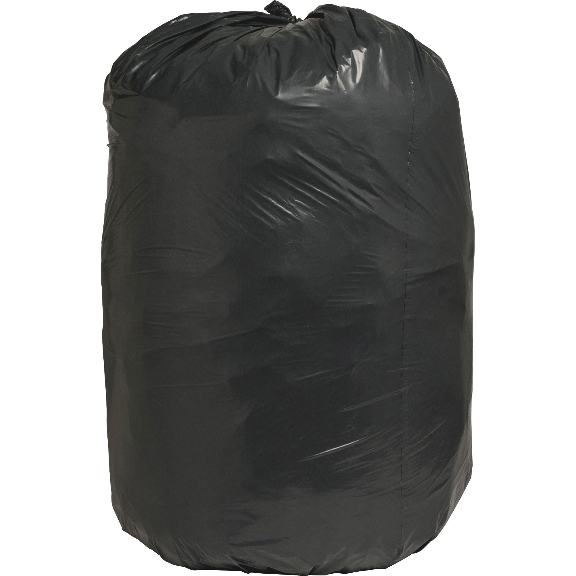 Nature Saver Black Low-density Recycled Can Liners - Extra Large Size - 60 gal Capacity - 38" Width x 58" Length - 1.25 mil (32 Micron) Thickness - Low Density - Black - Plastic - 100/Carton - Cleaning Supplies - Recycled