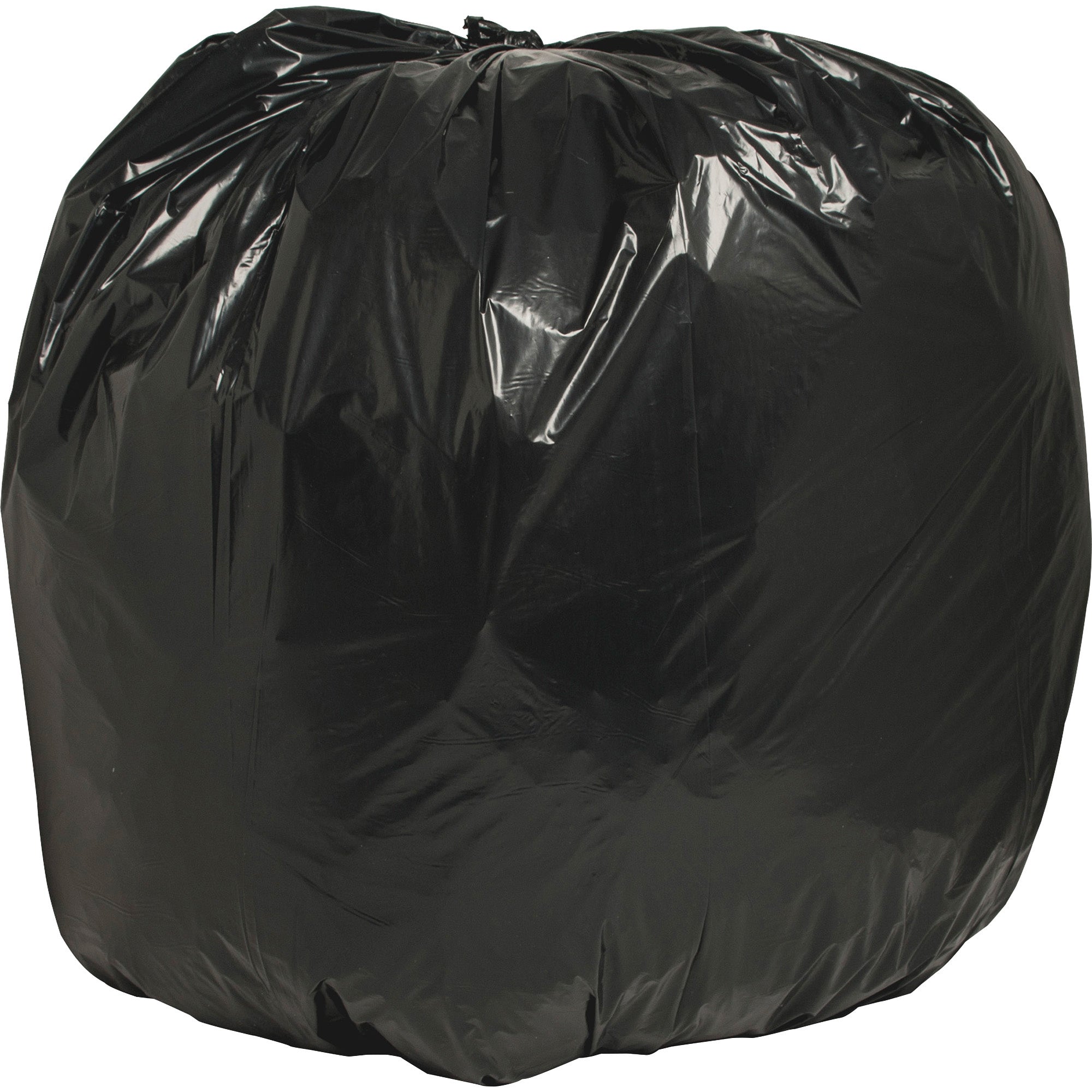 Nature Saver Black Low-density Recycled Can Liners - Extra Large Size - 56 gal Capacity - 43" Width x 48" Length - 1.25 mil (32 Micron) Thickness - Low Density - Black - Plastic - 100/Carton - Cleaning Supplies - Recycled