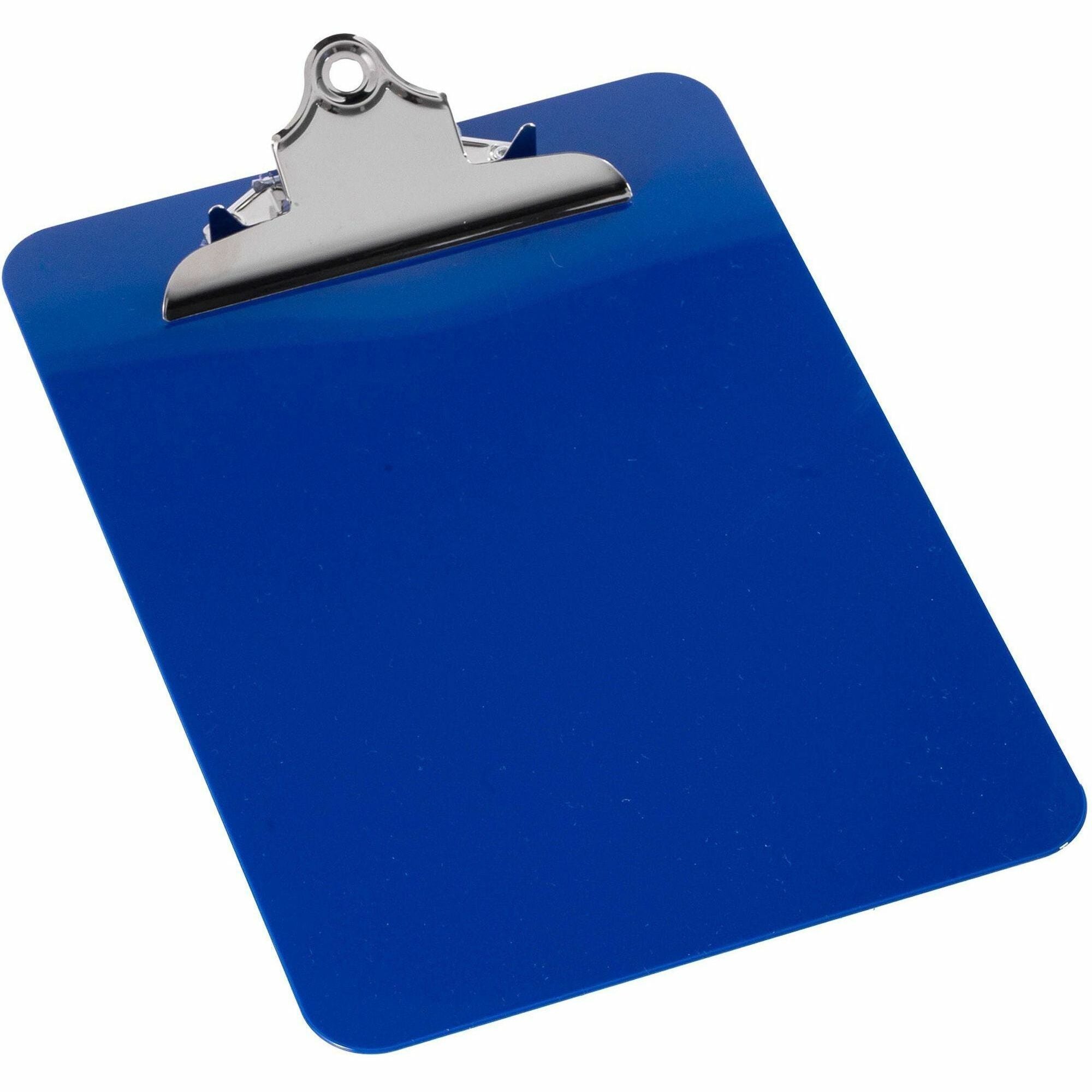 Nature Saver Recycled Plastic Clipboards - 1" Clip Capacity - 8 1/2" x 12" Sheet Size - Heavy Duty - Plastic - Blue - 1 Each