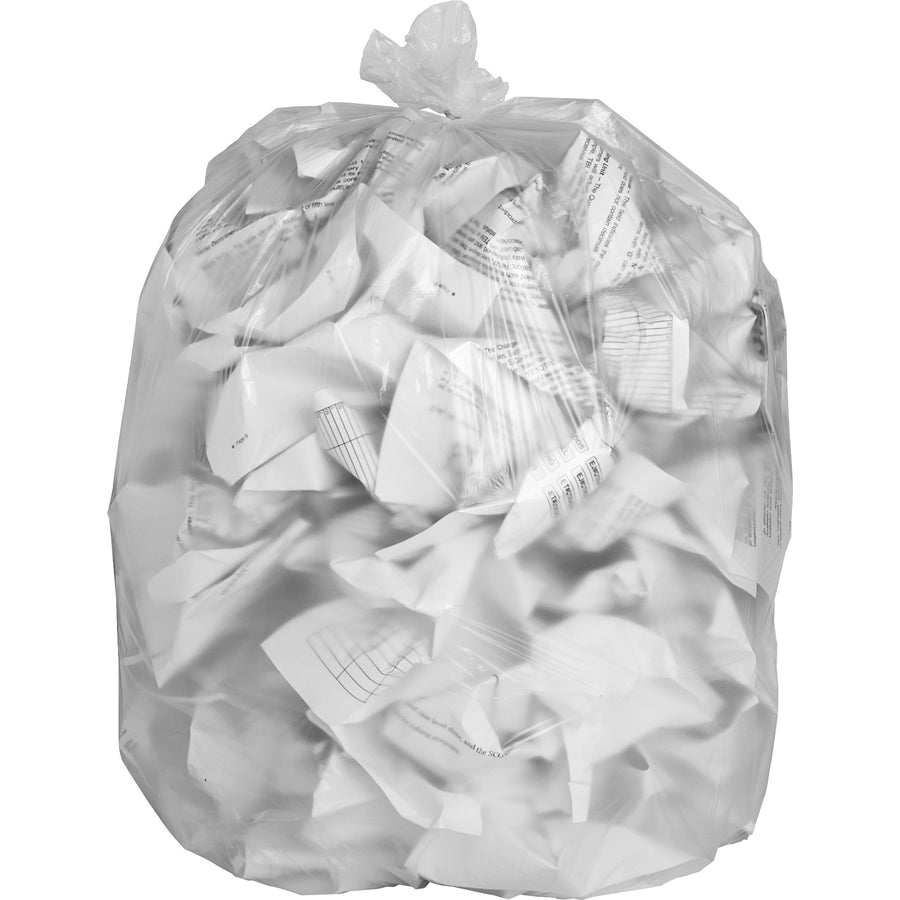 Genuine Joe High-Density Can Liners - Small Size - 16 gal Capacity - 24" Width x 32" Length - 0.31 mil (8 Micron) Thickness - High Density - Clear - Resin - 20/Carton - 50 Per Roll - Office Waste, Industrial Trash