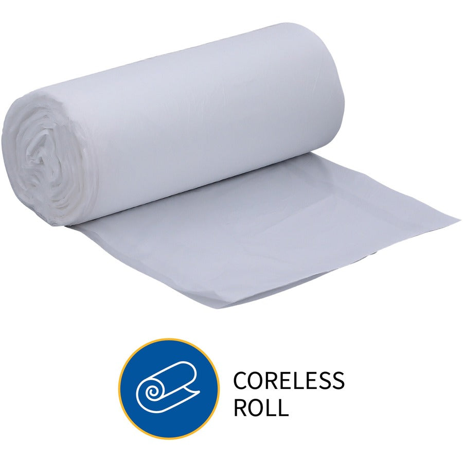 Genuine Joe High-Density Can Liners - Small Size - 16 gal Capacity - 24" Width x 32" Length - 0.31 mil (8 Micron) Thickness - High Density - Clear - Resin - 20/Carton - 50 Per Roll - Office Waste, Industrial Trash
