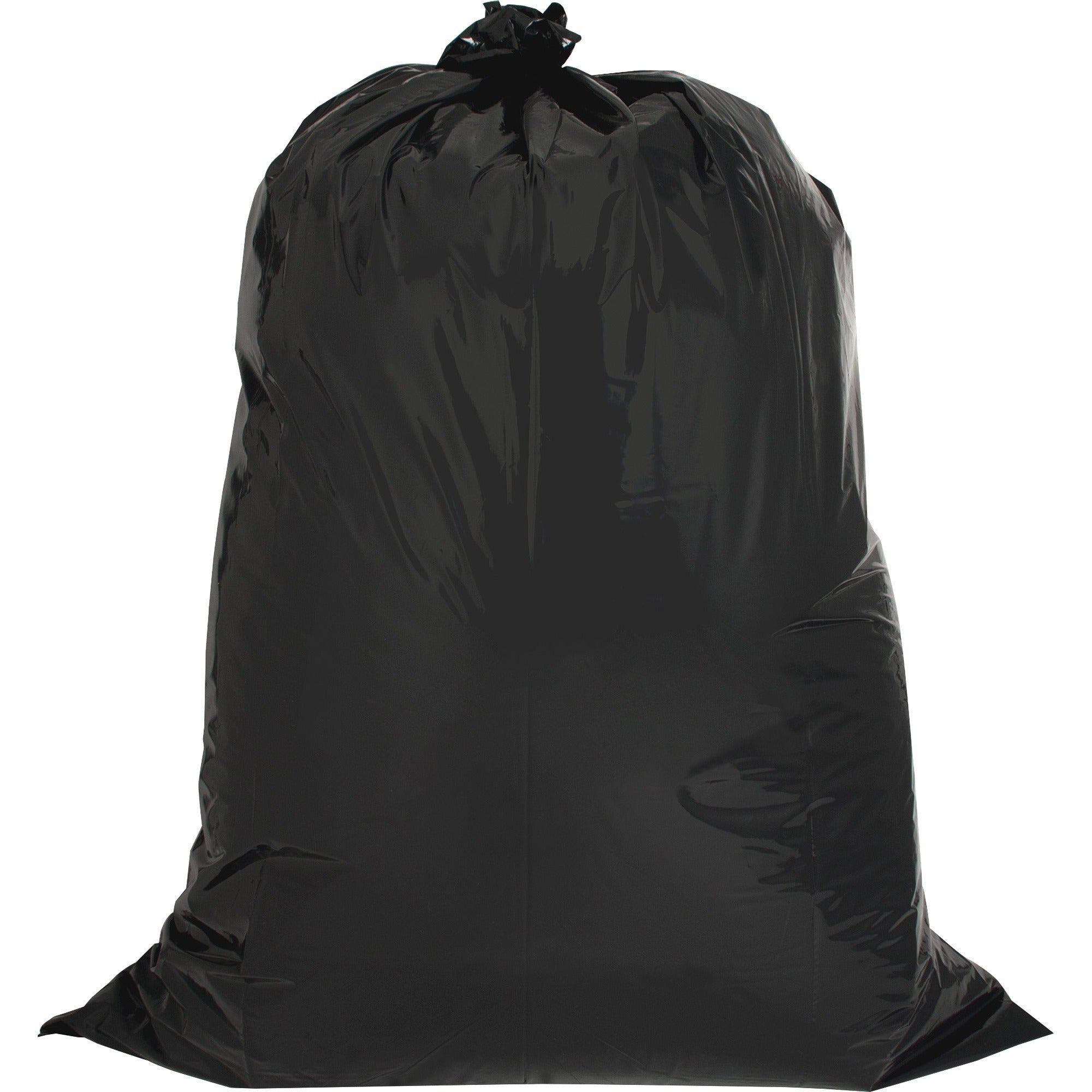 Genuine Joe Heavy Duty Contractor Bags - Large Size - 42 gal Capacity - 48" Length x 33" Width x 2.50 mil (63 Micron) Thickness - Low Density - Black - Kitchen - 20/Box - 1 / Carton