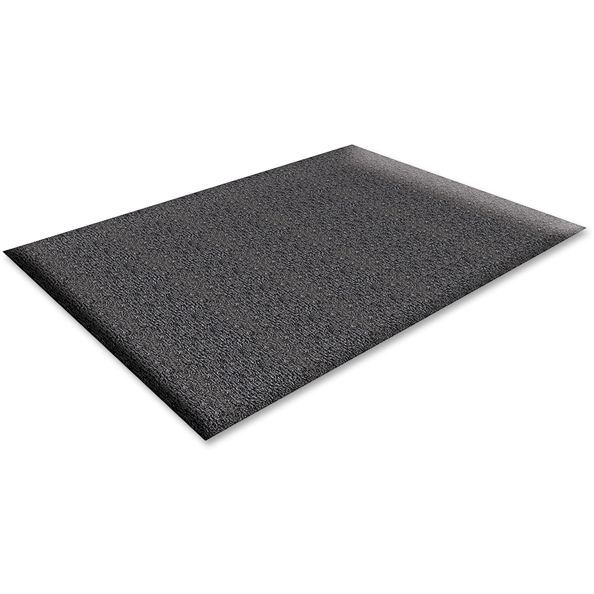 Genuine Joe Soft Step Vinyl Anti-Fatigue Mats - Warehouse - 10 ft Length x 36" Width x 0.375" Thickness - Vinyl - Black - 1 Each
