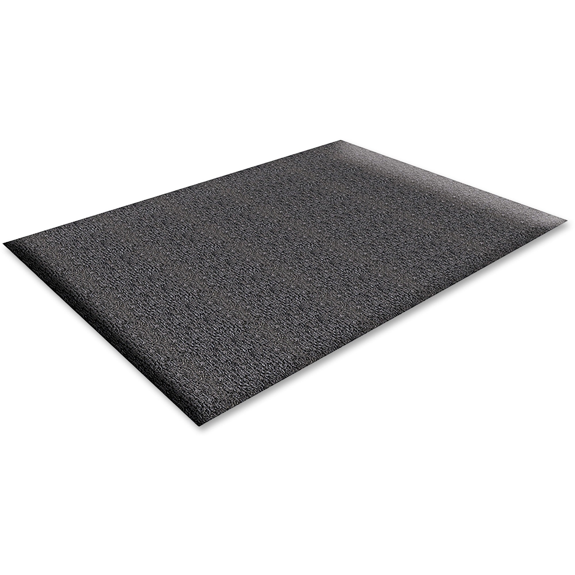 Genuine Joe Soft Step Vinyl Anti-Fatigue Mats - Warehouse - 10 ft Length x 36" Width x 0.375" Thickness - Vinyl - Black - 1 Each