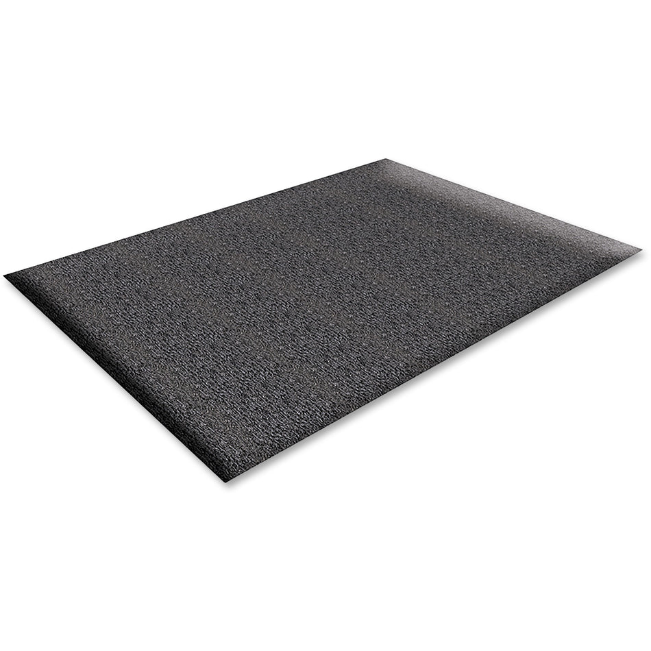 Genuine Joe Soft Step Vinyl Anti-Fatigue Mats - Warehouse - 10 ft Length x 36" Width x 0.375" Thickness - Vinyl - Black - 1 Each