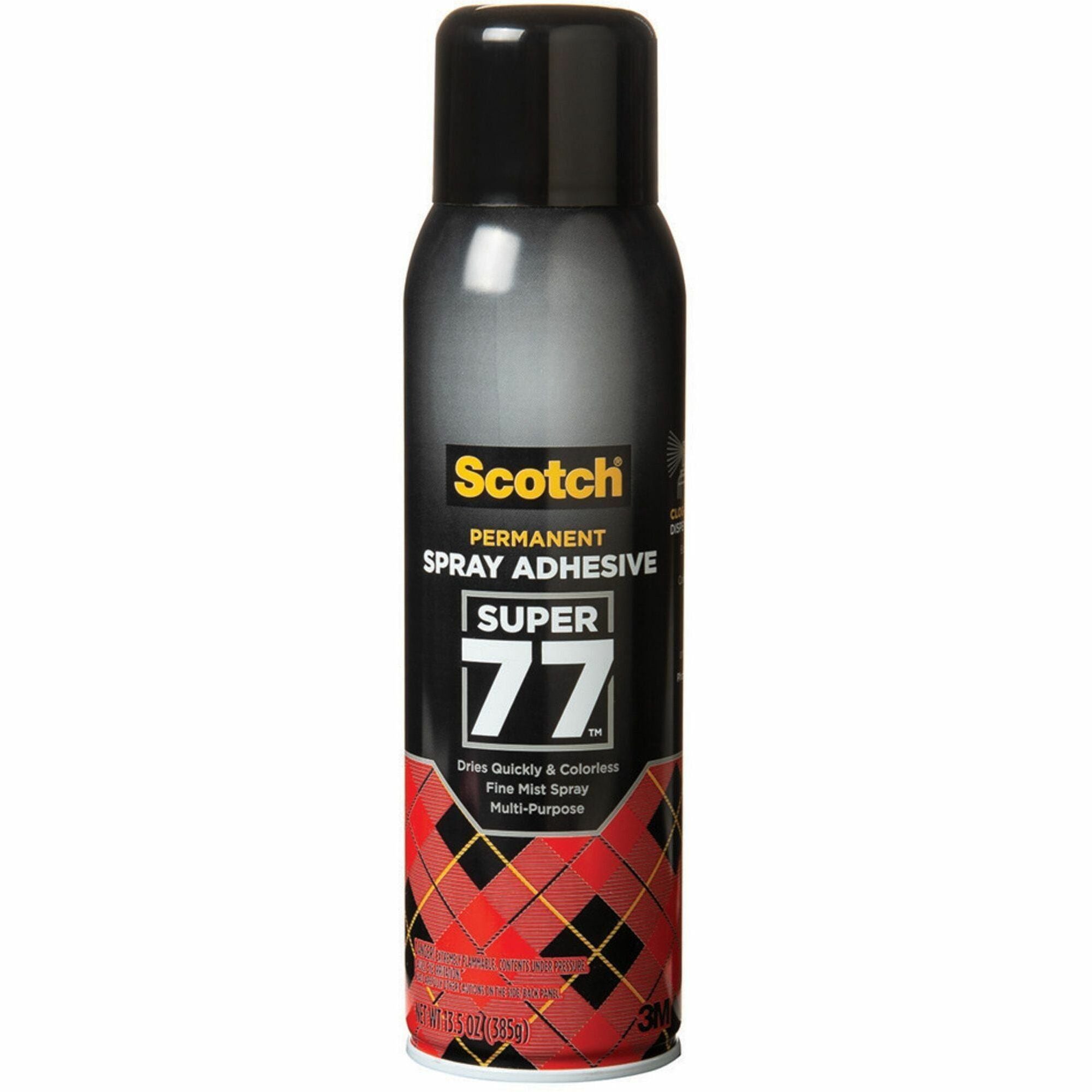 Scotch Super 77 Multipurpose Spray Adhesive - 13.57 oz - Black - 1 Each