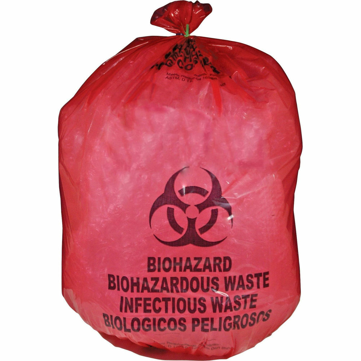 Medegen MHMS Red Biohazard Infectious Waste Bags - 25 gal Capacity - 41" Length x 31" Width x 1.10 mil (28 Micron) Thickness - Red - Office Waste - 50 / Box
