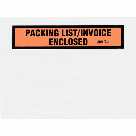 3M Packing List/Invoice Enclosed Envelopes - Packing List - 4 1/2" Width x 5 1/2" Length - Self-sealing - Clear - Polyethylene - 1000 / Box