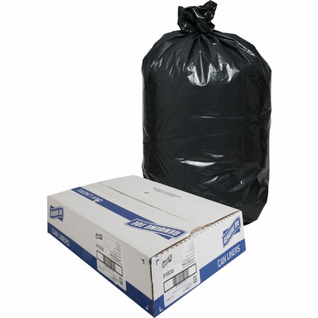 Genuine Joe Heavy-Duty Trash Can Liners - 60 gal Capacity - 56" Length x 39" Width x 1.50 mil (38 Micron) Thickness - Low Density - Black - Plastic Resin - Debris, Can, Waste - 50/Box - 1 / Carton