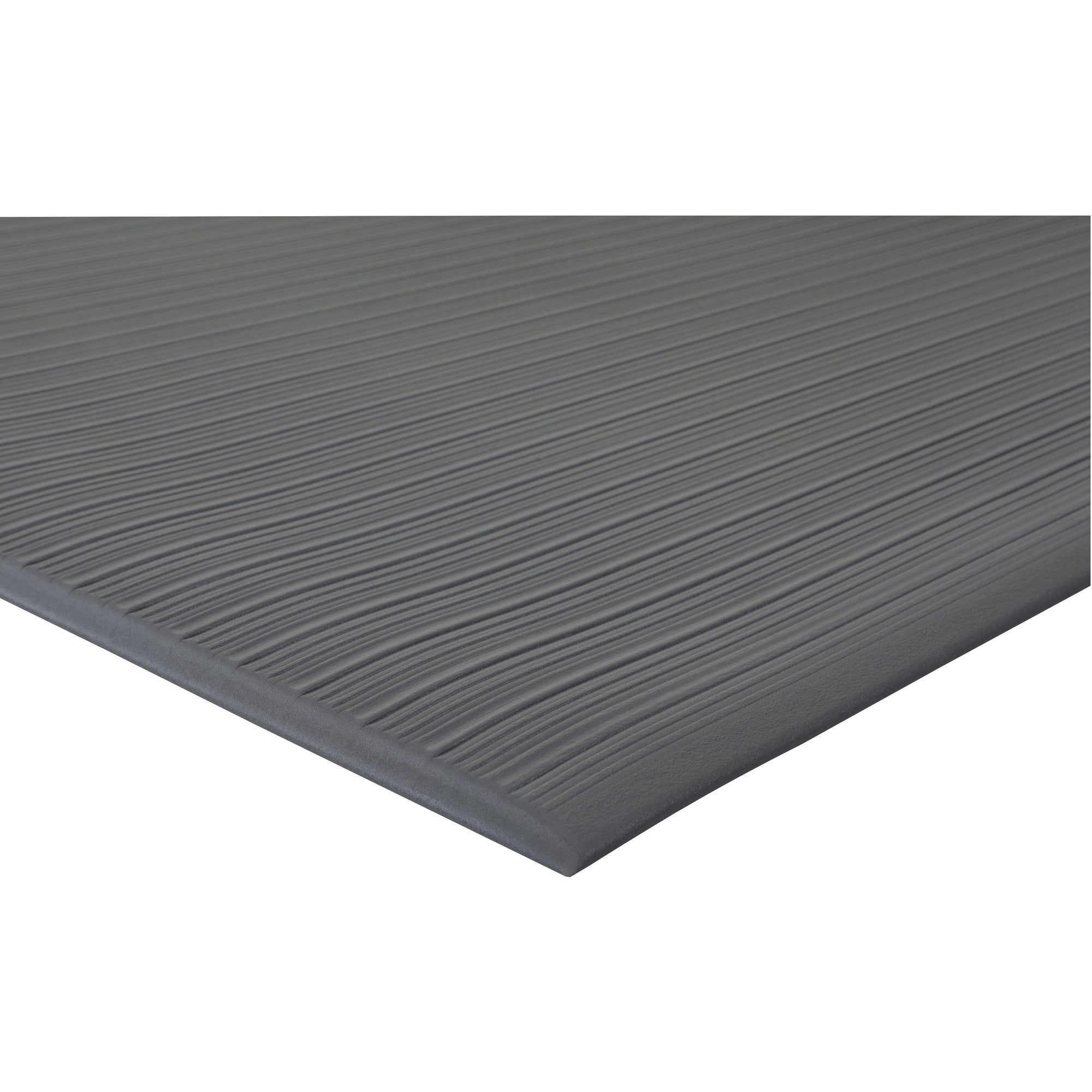 Genuine Joe Air Step Anti-Fatigue Mat - Warehouse - 12 ft Length x 36" Width x 0.375" Thickness - Vinyl, Vinyl Foam - Black - 1 Each