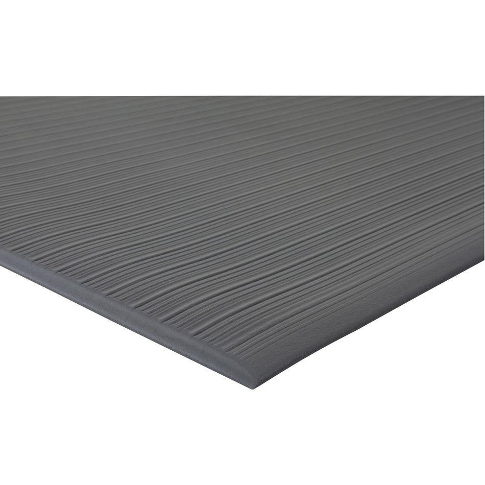 Genuine Joe Air Step Anti-Fatigue Mat - Warehouse - 12 ft Length x 36" Width x 0.375" Thickness - Vinyl, Vinyl Foam - Black - 1 Each