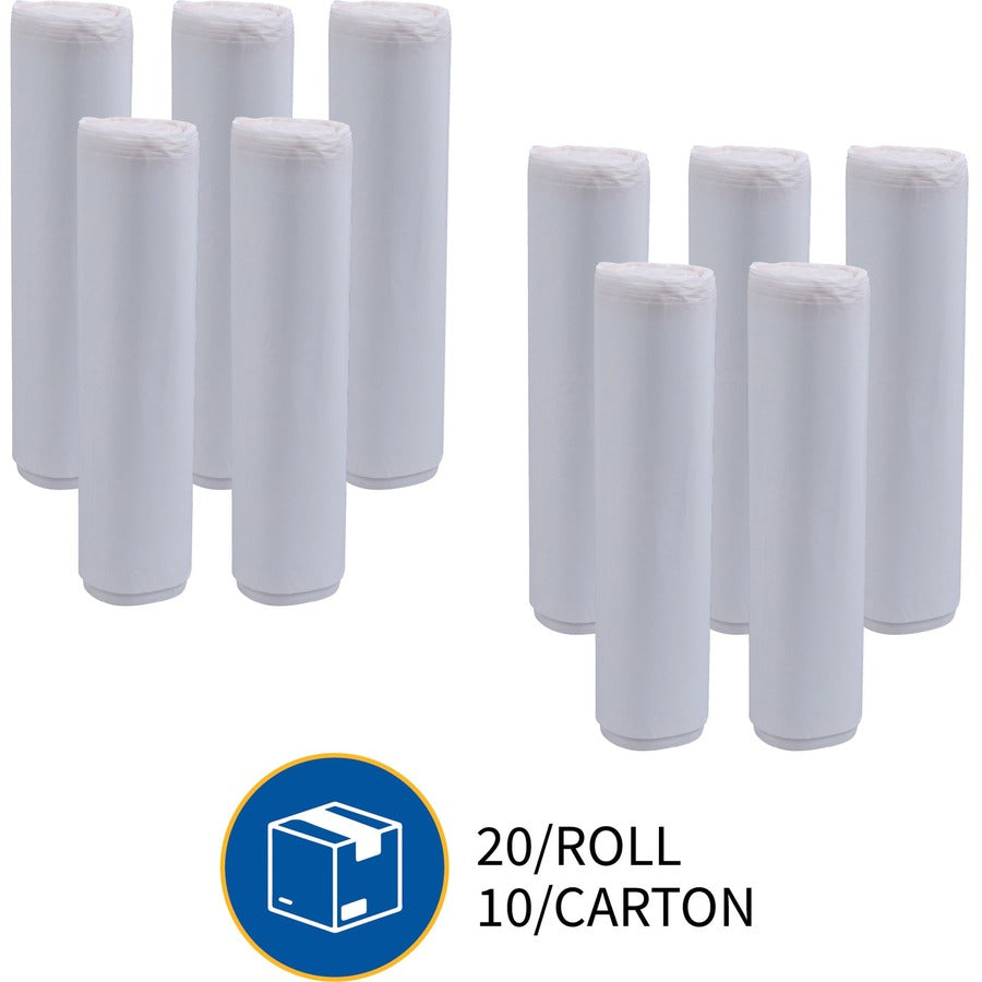 Genuine Joe High-density Can Liners - Extra Large Size - 56 gal Capacity - 48" Length x 43" Width x 0.63 mil (16 Micron) Thickness - High Density - Clear - Resin - Office Waste, Industrial Trash - 20/Roll - 10 / Carton