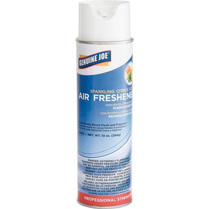 Genuine Joe Sparkling Citrus Air Freshener - Spray - 10 oz - Sparkling Citrus - 1 Each