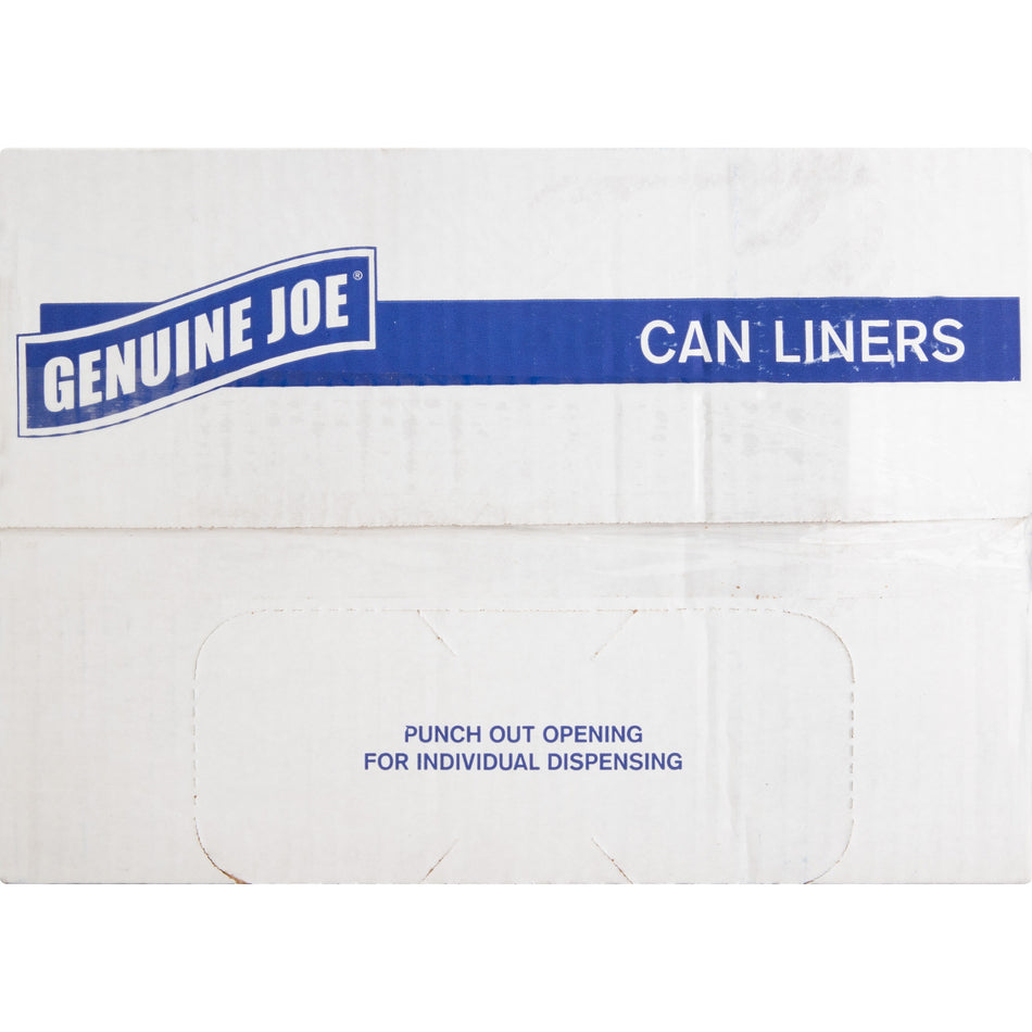 Genuine Joe Economy High-Density Can Liners - Small Size - 10 gal Capacity - 24" Width x 24" Length - 0.24 mil (6 Micron) Thickness - High Density - Translucent - Resin - 1000/Carton - Breakroom, Restroom, Office Waste, Can