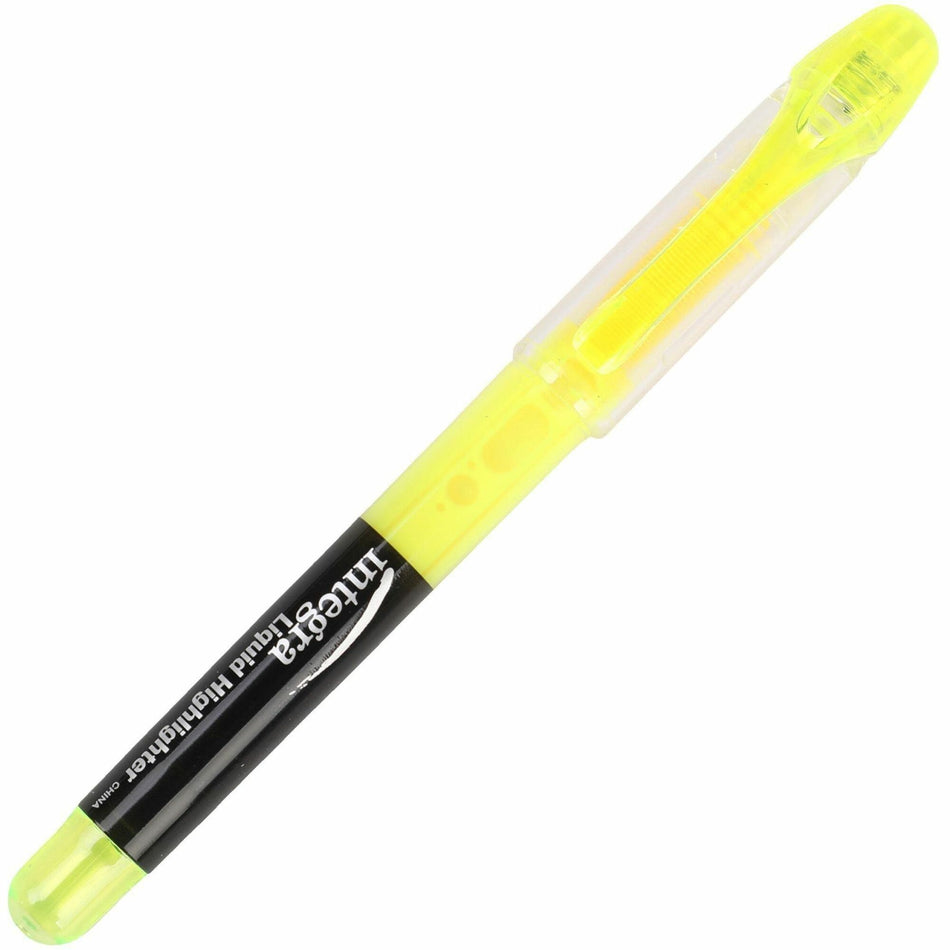 Integra Liquid Highlighters - Chisel Marker Point - Yellow Ink - 1 Dozen