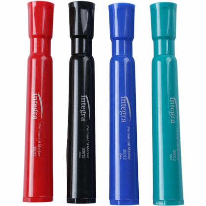 Integra Permanent Chisel Markers - Assorted Ink Set - & Dry-Erase