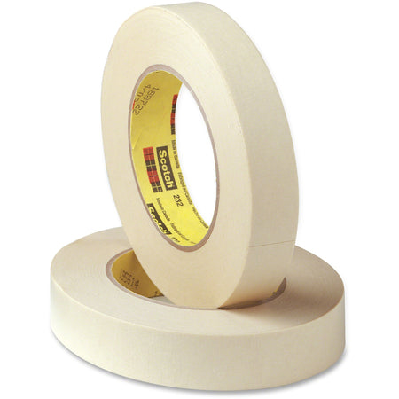 Scotch 232 High-performance Masking Tape - 60 yd Length x 1" Width x 6.3 mil Thickness - 3" Core - Tan - Rubber Backing - Solvent Resistant - For Masking - 1 Roll
