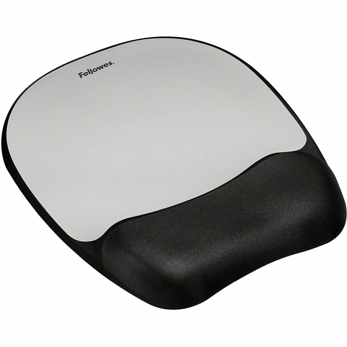 Fellowes Memory Foam Mouse Pad/Wrist Rest - Silver Streak - 1" Height x 7.94" Width x 9.25" Depth - Silver - Memory Foam - Wear Resistant, Tear Resistant, Skid Proof - 1 Each