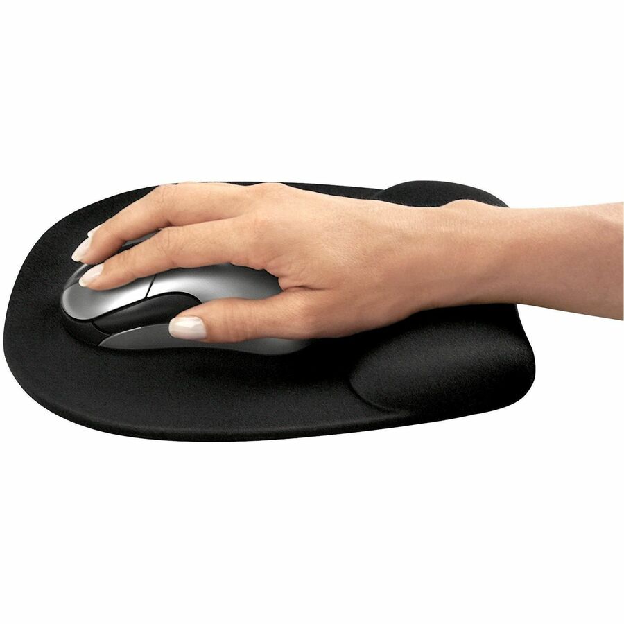 Fellowes Memory Foam Mouse Pad/Wrist Rest - 1" Height x 7.94" Width x 9.25" Depth - Black - Memory Foam - Wear Resistant, Tear Resistant, Skid Proof - 1 Each