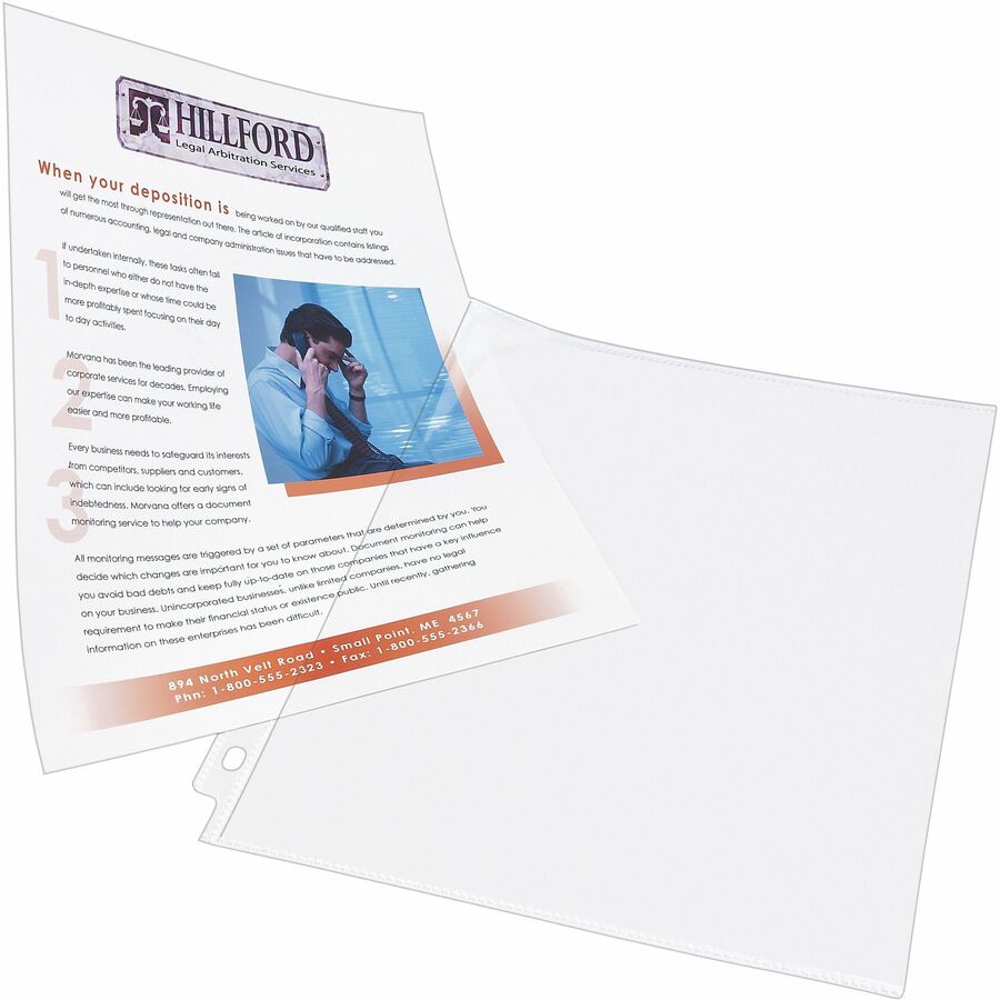 Avery® Side Insert Sheet Protectors - For Letter 8 1/2" x 11" Sheet - 3 x Holes - Ring Binder - Side Loading - Clear, Diamond Clear - Polypropylene - 25 / Pack