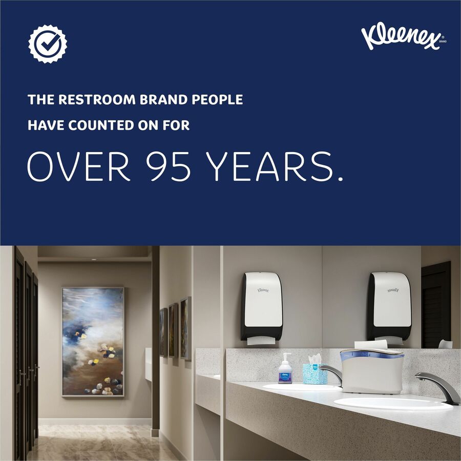 Kleenex® Hard Roll Paper Towels with Premium Absorbency Pockets - 8" Width x 600 ft Length - White - Paper - 6 / Carton