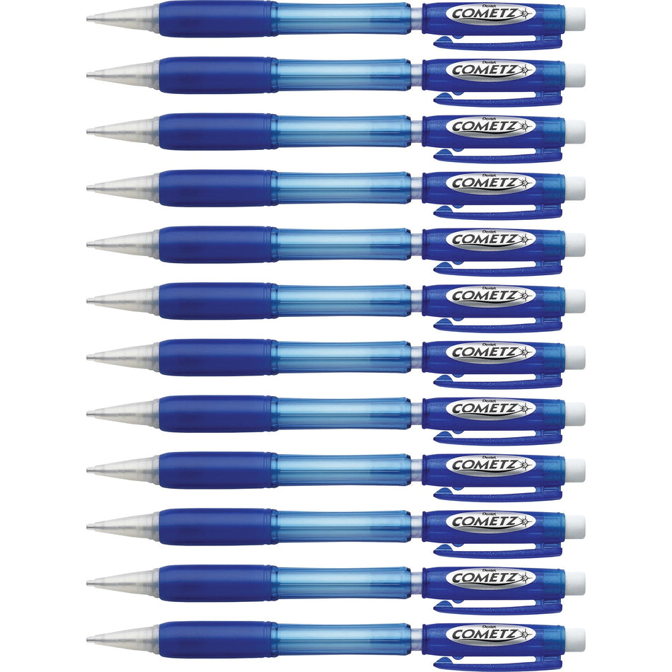 Pentel Cometz .9mm Automatic Pencils - 0.9 mm Lead - #2 - Blue Barrel - 1 Dozen