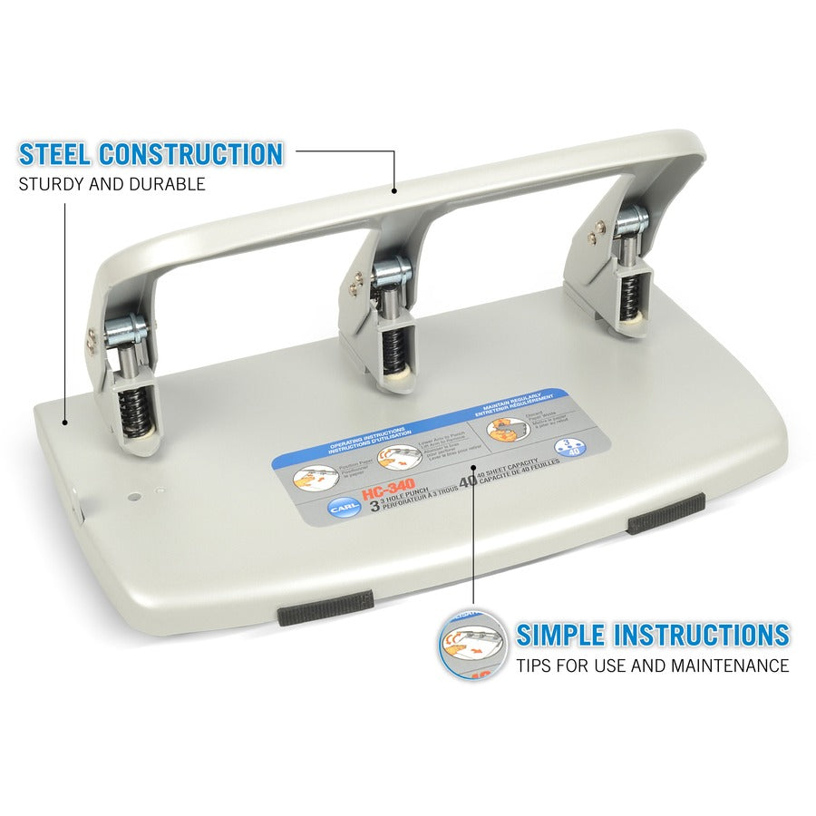 CARL Heavy-duty 3-Hole Punch with Tray - Alternate-Image2