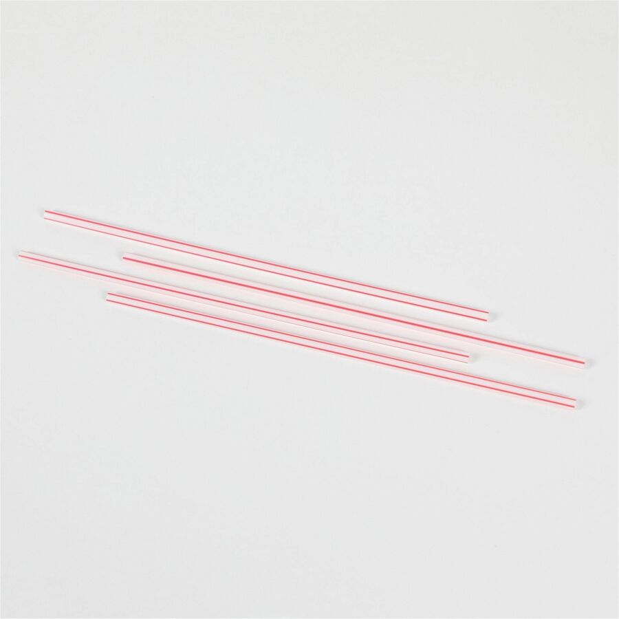 Genuine Joe 5-1/2" Plastic Stir Stick/Straws - 5.5" Length - Plastic - White - 1000 / Box