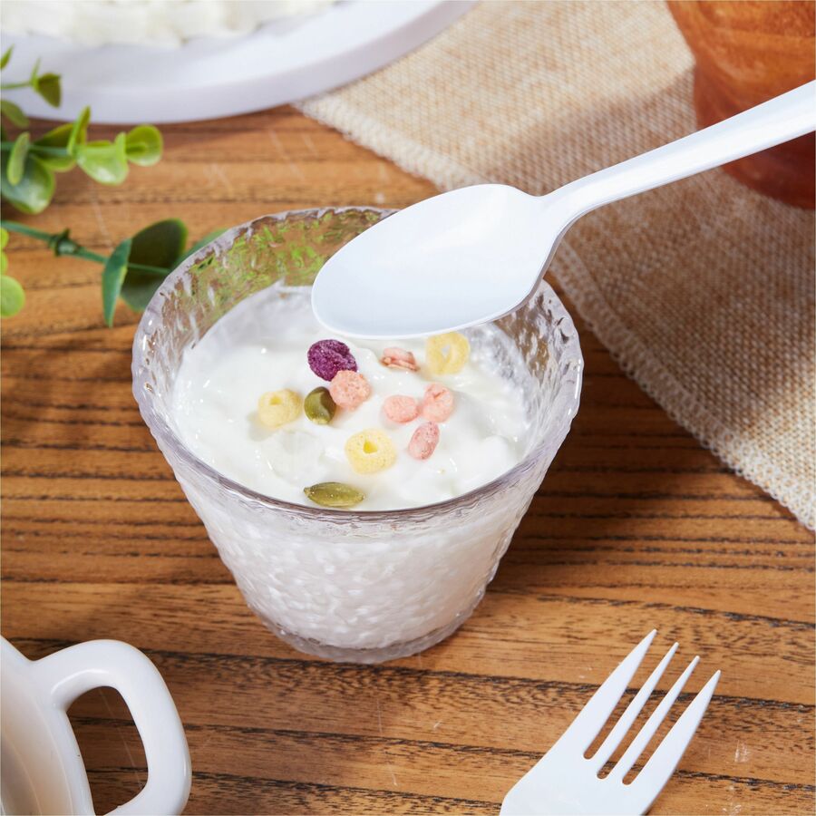 Genuine Joe Medium-weight Forks - White - 1000 / Carton