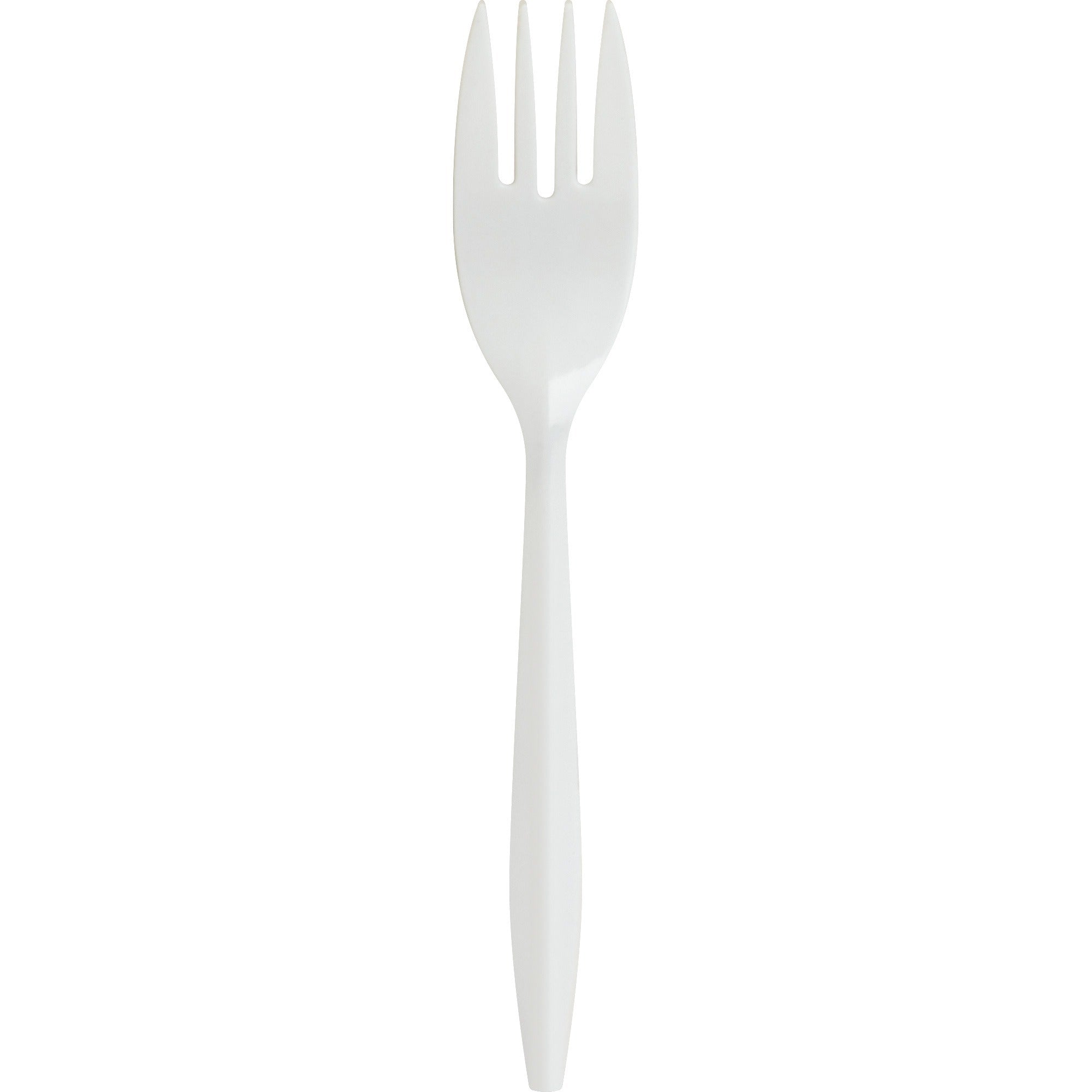 Genuine Joe Medium-weight Forks - White - 1000 / Carton
