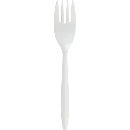 Genuine Joe Medium-weight Forks - White - 1000 / Carton - Cutlery