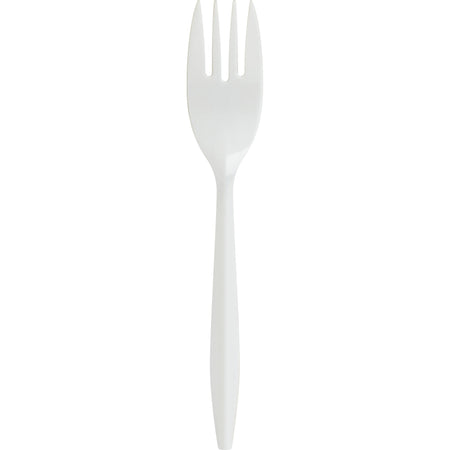Genuine Joe Medium-weight Forks - White - 1000 / Carton