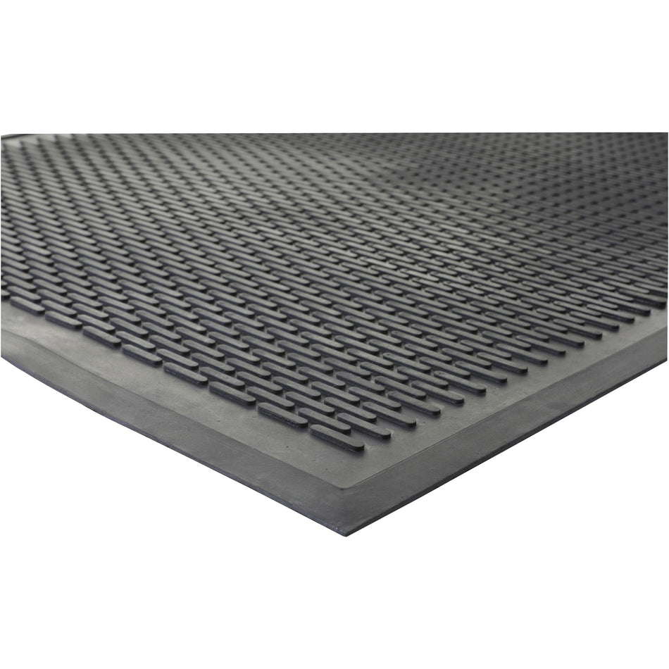 Genuine Joe Clean Step Scraper Floor Mats - Outside Entrance, Outdoor - 60" Length x 36" Width - Rubber - Black - 1 Each