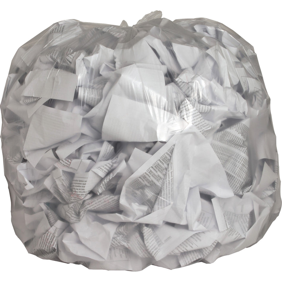Genuine Joe Clear Trash Can Liners - 45 gal Capacity - 46" Length x 40" Width x 0.60 mil (15 Micron) Thickness - Low Density - Clear - Film - Multipurpose - Recycled - 250/Box - 1 / Carton