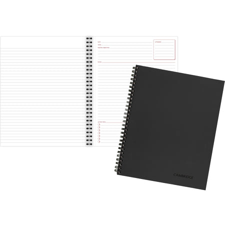 Mead Limited Meeting Notebooks - Letter - 80 Sheets - Wire Bound - Letter - 8 1/2" x 11" Sheet Size - Black Linen Cover - Perforated - 1 Each