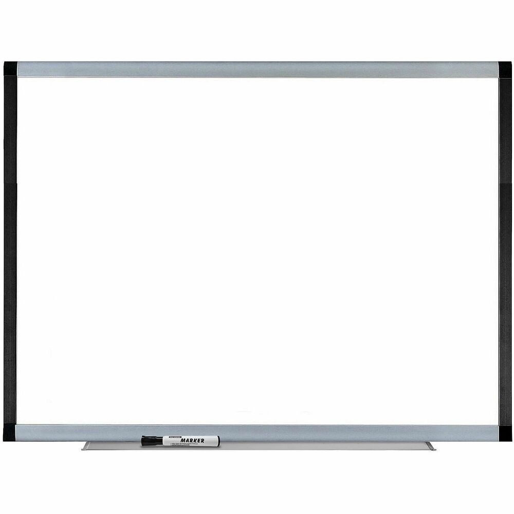 Lorell Signature Series Magnetic Dry-erase Markerboard - 48" (4 ft) Width x 36" (3 ft) Height - Porcelain Surface - Silver, Ebony Frame - Magnetic - Grid Pattern - 1 Each