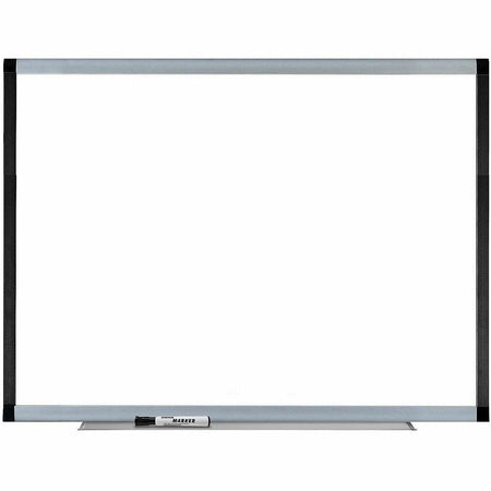 Lorell Signature Series Magnetic Dry-erase Markerboard - 48" (4 ft) Width x 36" (3 ft) Height - Porcelain Surface - Silver, Ebony Frame - Magnetic - Grid Pattern - 1 Each
