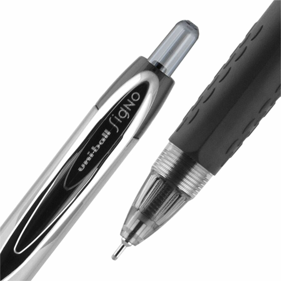 uniball™ 207 Needle Gel Pens - 0.7 mm Medium Needle Pen Point - Retractable - Black Ink - Black Barrel - 1 Each