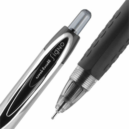 uniball™ 207 Needle Gel Pens - 0.7 mm Medium Needle Pen Point - Retractable - Black Ink - Black Barrel - 1 Each