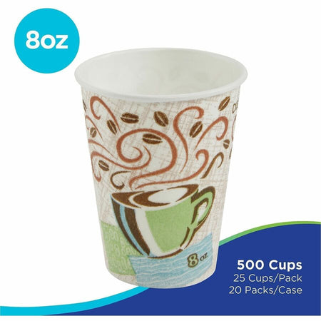 Dixie PerfecTouch 8 oz Insulated Paper Hot Coffee Cups by GP Pro - Alternate-Image1