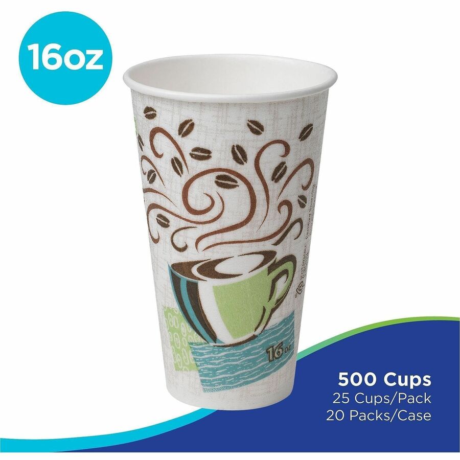 Dixie PerfecTouch 16 oz Insulated Paper Hot Coffee Cups by GP Pro - Alternate-Image1