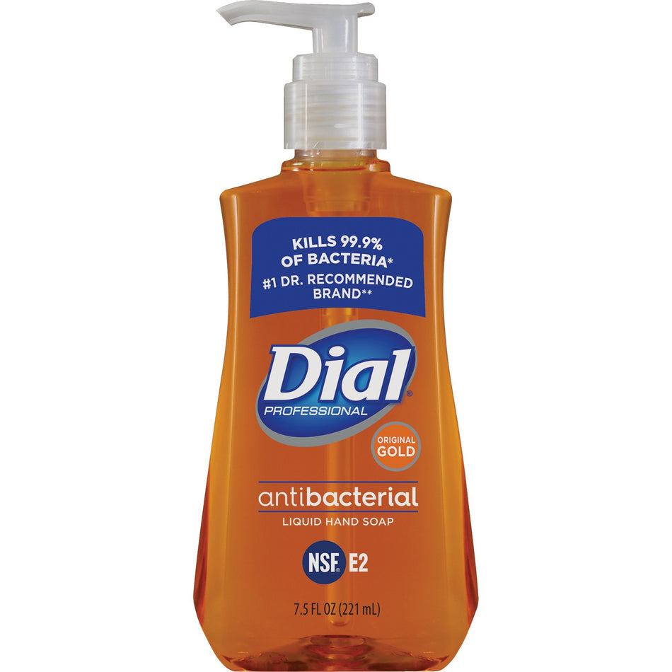 Dial Gold Antibacterial Liquid Hand Soap - 7.50 fl oz - Push Pump Dispenser - Dirt Remover, Kill Germs - Skin, Hand - Antibacterial - 1 Each
