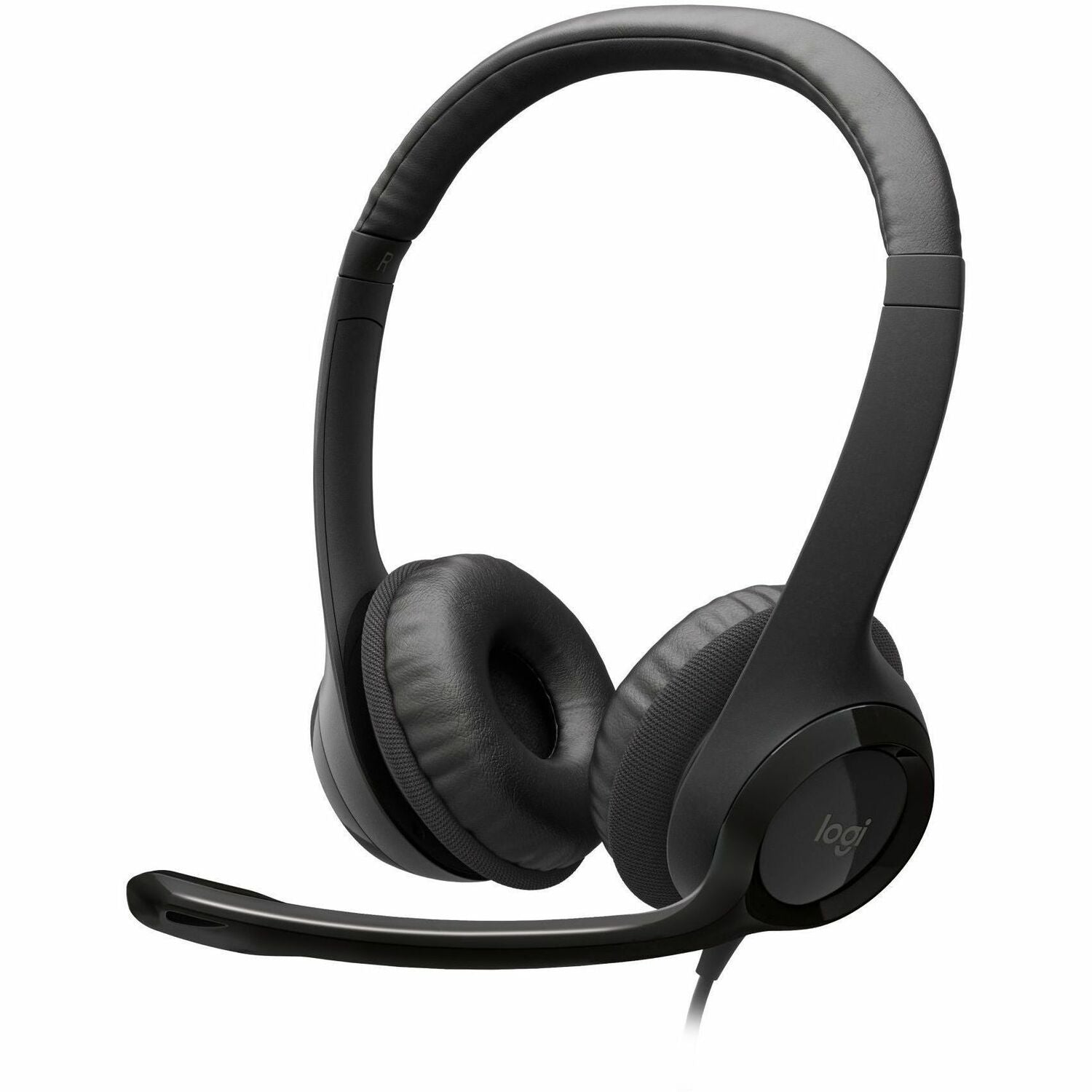 Logitech Padded H390 USB Headset - Stereo - USB - Wired - 20 Hz to 20 kHz - Over-the-head - Binaural - Circumaural - 8 ft Cable - Noise Cancelling Microphone - Black, Silver
